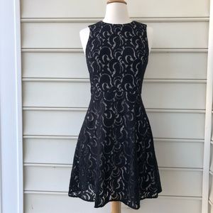 Black lace mini dress